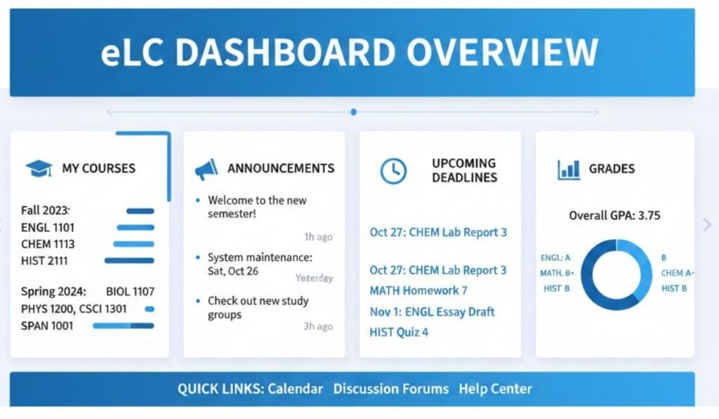 UGA eLC login dashboard with key features highlighted for easy University of Georgia online learning access.